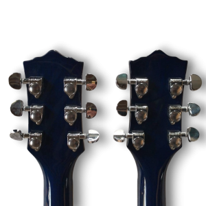 Custom Made Blue Flame Maple Top Crossroads Style 12&6 Strings Left Handed Acoustic and Electric Guitar - Image 6