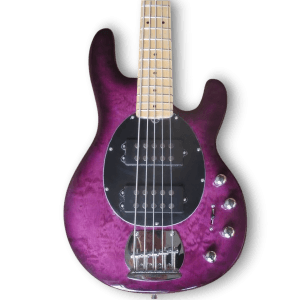 Custom Made Maple Burl Top Purple Burst Style 5 Strings Electric Bass - Image 2