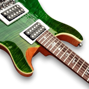 Custom Made Flame Maple Blud Green Fade Top Wood 6 Strings Electric Guitar - Image 4
