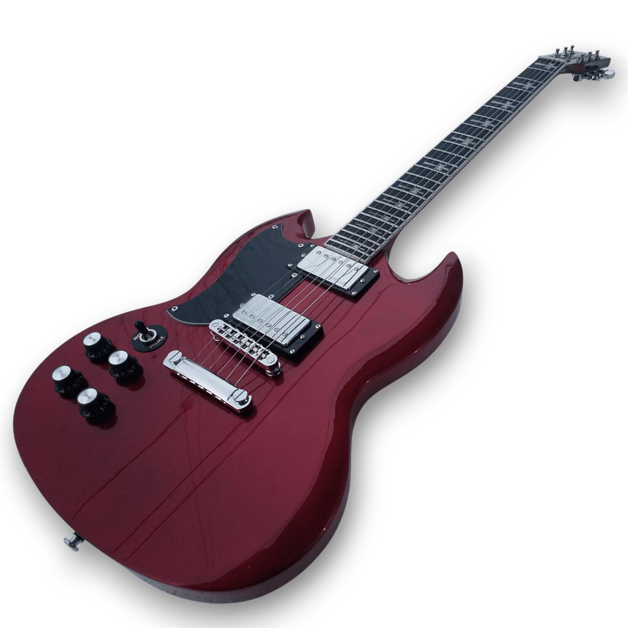 Custom Made Cherry Vintage Tony Iommi SG Style Left Handed 6 Strings Electric Guitar - Image 2
