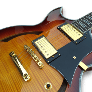 Custom Made Sunburst Johnny A Style Hollowbody Flame Maple Top 6 Strings Electric Guitar - Image 6